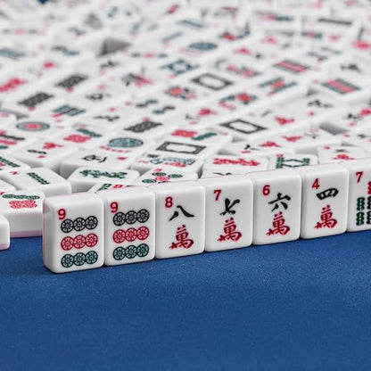 American Mahjong 타일 전용, 마작 세트, 골든 주사위 포함, 여행용 블루 타일 166개(타일 핑크) - color: 핑크