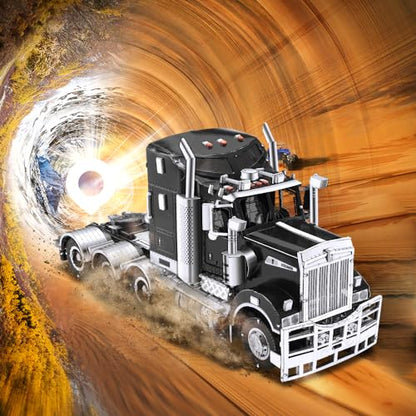 Piececool 3D Puzzles for Adults Metal Car Model Kits - H909 Heavy Truck Head Tractor Metal Model Building Kit, Home Decoration Challenging 3D Puzzles DIY Assembling Crafts Great Gifts - style: H909 Heavy Truck