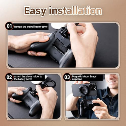 KIWIFOTOS Magnetic Phone Mount for Xbox Wireless Controller Model 1914 | Xbox Wireless Gaming Controller Phone Holder for iPhone 17 16 15 Pro Max Magsafe Samsung Pixel(controller not included) - color: for Xbox Wireless Gaming Controller