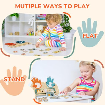 Montessori Math Toy for Kids 3-5, Double-Sided Finger Counting Board with Writing Board & Number Blocks, Preschool Learning Toy for Addition & Subtraction, Educational Gift - size: SIZE B