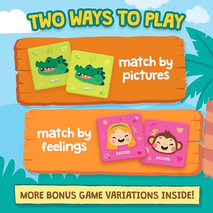 ThinkPsych Find & Match - Feelings Safari | Emotions Matching Game for Kids | Therapy Games for Kids | Social Emotional Learning Activities | Play Therapy Toys for Counselors | Ages 3+
