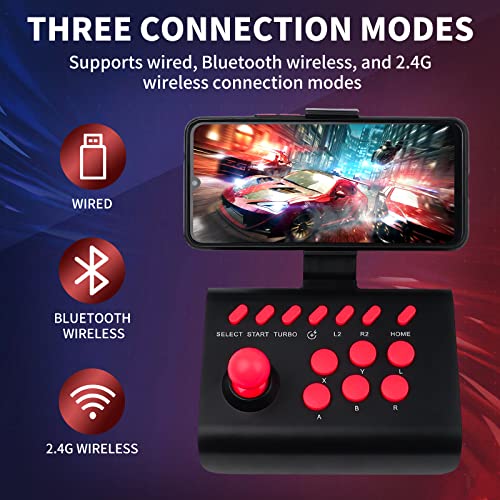 RALAN Mini Arcade Fight Stick, Street Fighter Arcade Game Fighting Joystick with Turbo & Macro Functions Compatible with PS3/PS4/ Nintendo Switch/PC Windows/Steam