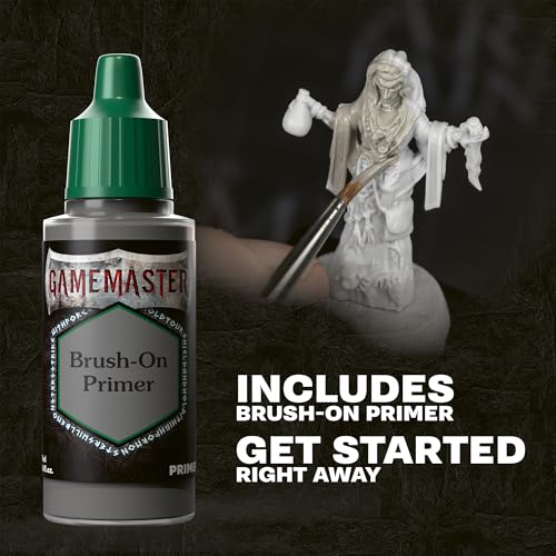 The Army Painter GameMaster: Wilderness Adventures Role-playing Paint Set, 15x18 ml Warpaints Fanatic Acrylic, 1 GameMaster Drybrush, 1 FREE Hard-plastic snap-fit Hag Miniature | 15 x 18ml Warpaints Fanatic Acrylic Paints, 1 GameMaster Dry Brush, 1 Free M