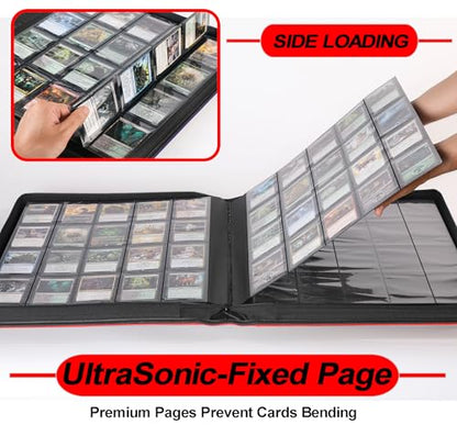 Premium 2000 Pocket Card Binder - 20 Pocket Trading Card Binder with Sleeves Fits 2000 Cards, Ringless Card Album for TCG - Model A，Classic Red - color: 20P - Classic Red