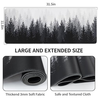 Desk Mat Forest, Keyboard Mats for Desk, 31.5" x 11.8" XL | Large Gaming Mouse Pad, Stitched Edges, Non-Slip Desk Pad, Computer Keyboard Mat, Office Home - color: Forest