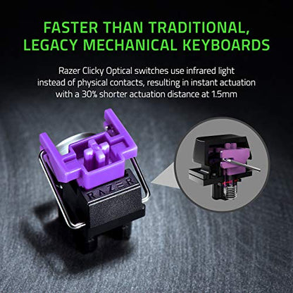 Razer Huntsman Mini 60% Gaming Keyboard: Clicky Optical Switches - Aluminum Top Frame - Chroma RGB Lighting - PBT Keycaps - Onboard Memory - Snap Tap - Black