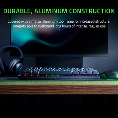 Razer Huntsman Mini 60% Gaming Keyboard: Clicky Optical Switches - Aluminum Top Frame - Chroma RGB Lighting - PBT Keycaps - Onboard Memory - Snap Tap - Black