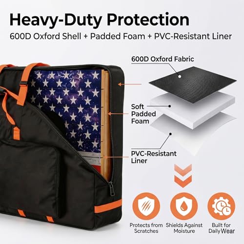 Cornhole Board Carrying Case – Heavy-Duty 600D Padded Bag with Shoulder Straps & Dual Accessory Pockets, Fits Regulation 4' x 2' Boards, Tailgate & Outdoor Games