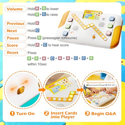 Educational Toys for Kids 3-7 Years Old, Interactive Quiz Battle Game with 800 Questions, 2-Player Learning Toy, Montessori Brain Training, Autism Sensory Speech Therapy Gift for Toddler Boys Girls