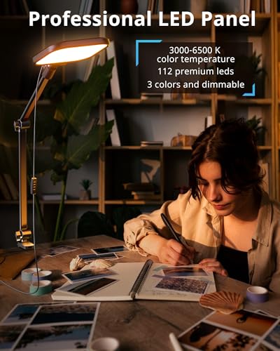 UBeesize 8" Streaming Ring Light with Adjustable Arm and Desk Clamp, 1 Pack | 8" Ring Light, Adjustable Arm, Desk Clamp, USB Powered, Dimmable Light, For Streaming, Video Calls & Home Office