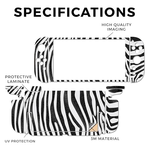Glossy Glitter Gaming Skin Compatible with Nintendo Switch 2 Console Only - Black Zebra - Premium 3M Vinyl Protective Wrap Decal Cover - Easy to Apply | Crafted in The USA by MightySkins - color: Black Zebra, size: Switch 2 Console Skin Only, style: Gloss