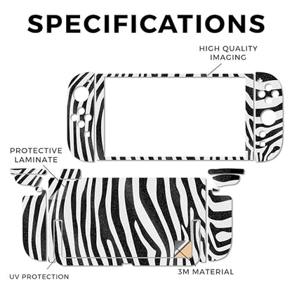 Glossy Glitter Gaming Skin Compatible with Nintendo Switch 2 Console Only - Black Zebra - Premium 3M Vinyl Protective Wrap Decal Cover - Easy to Apply | Crafted in The USA by MightySkins - color: Black Zebra, size: Switch 2 Console Skin Only, style: Gloss