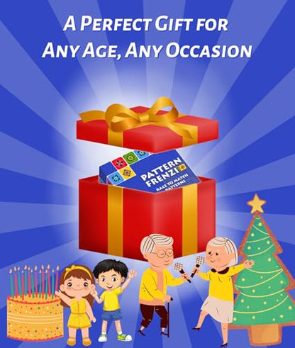 Pattern Matching Board Game for Kids & Adults, Family Night Board Games, Block Puzzle Games for Kids, Ages 3+ to 99 yrs, Play 1 to 5 Players, Unlimited Puzzle Cards, Perfect All Occasion Gift