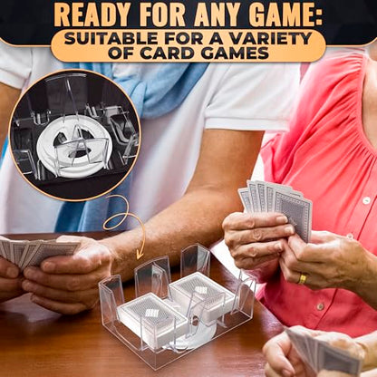 Playing Cards Holder Rotating 360° – Compact Plastic Playing Card Tray for Easy Access 6 Decks with Smooth Rotation | Organizes Multiple Decks for Canasta, Poker & More, Durable with Smooth Rotation - size: 6 Decks