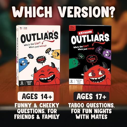 CONFIDENT? Outliars Party Game - Hilarious Game of Deception, Secrets & Lying, Family Fun Board Game for Teens & Adults, Ages 14+, 3-20 Players, 20 Minute Playtime | Hilarious Game of Deception, Secrets & Lying, Family Fun for Kids & Adults, Ages 14+, 3-2