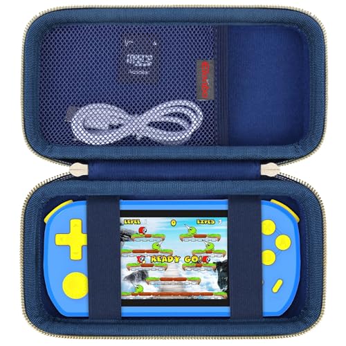 Elonbo Carrying Case for TEBIYOU/ WELLST·G/ TaddToy/ Beijue/ FAMILY POCKET/ CCTU/ X-JOYKIDS/ GREENCREEK/ Beico/ KAVOYI/ GuaiyeyeAP Handheld Game Console, Portable Electronic Gaming Player Bag, Blue - color: Blue