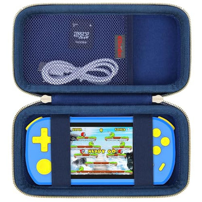 Elonbo Carrying Case for TEBIYOU/ WELLST·G/ TaddToy/ Beijue/ FAMILY POCKET/ CCTU/ X-JOYKIDS/ GREENCREEK/ Beico/ KAVOYI/ GuaiyeyeAP Handheld Game Console, Portable Electronic Gaming Player Bag, Blue - color: Blue