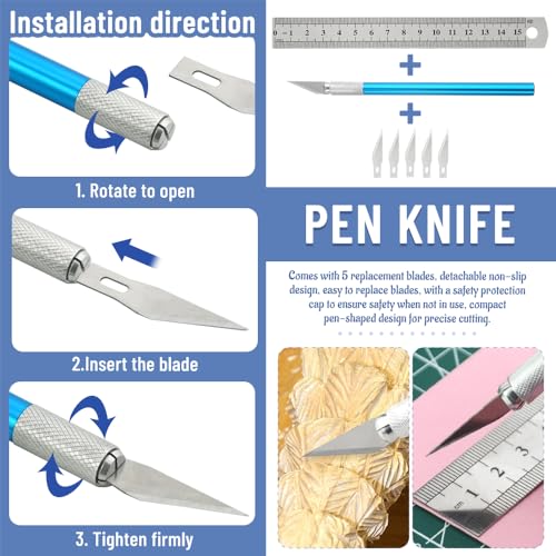 Bigstone 28 PCS Model Tools Kit Hobby Building Tools Craft Set Modeler Basic DIY Tools for Cars, Airplanes, Buildings, Robots Gundam Plastic Models Building Repairing and Fixing