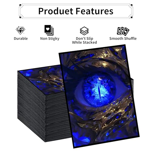 MTG Card Sleeves, Ultra Clear Front & Matte Finish Back, 100 Count Standard Size Matte Art Sleeve for Magic The Gathering - color: Blue Longan