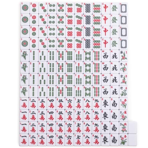 Yellow Mountain Imports Chinese Mahjong Set – Rouge Oasis – 146 Small Tiles for Chinese-Style Play [竹林綠洲」中國麻將]