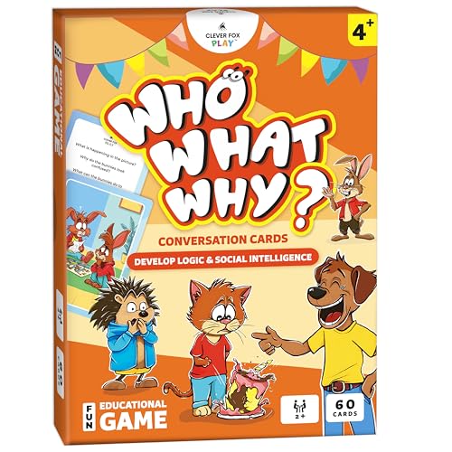 Who What Why Conversation Cards for Kids, Speech Therapy Materials, Ages 4+ | Educational game, social skills flash cards, emotional regulation tool, sequencing activity, therapy toy, learning resource