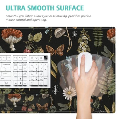 Mouse Pad Set Large Desk, Desk Matt for Desktop with Wrist Rest,Anti-Slip XXL Big Computer Ergonomic Mousepad with Wrist Support for Keyboard and Mouse(Plant) - color: Plant