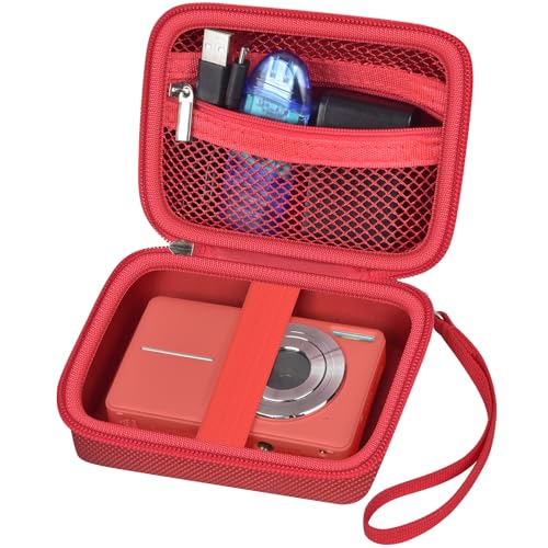 ALKOO Case Compatible with CAMKORY Digital Camera/for VAHOIALD FHD 1080P Digital Point and Shoot/for Kodak PIXPRO FZ55/ FZ45 16MP Vlogging/for IWEUKJLO, Holder for SD Card More- Red (Box Only) - color: Red