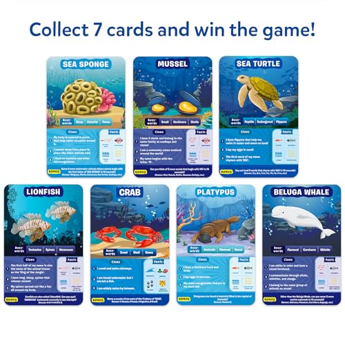 Skillmatics Guess in 10 Underwater Animals, Perfect for Boys, Girls, Kids, and Families Who Love Card Games, Toys, Board Games, Gifts for Ages 8, 9, 10 and Up | Perfect for Boys, Girls, and Families Who Love Card Games, Toys, Board Games, Gifts for Ages 8