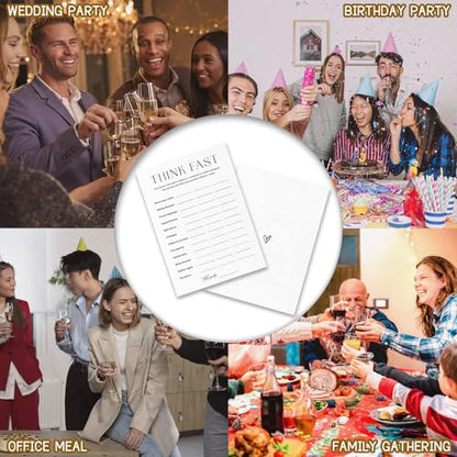 Party Games for Adults & Birthday Games for Bachelorette, Office – Think Fast - 30 Pcs Ice Breaking Cards, Add Laughter and Conversation to Any Celebration (5" x 7")- A04 - color: Think Fast