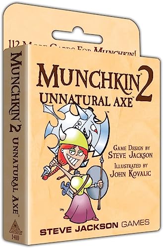 Steve Jackson Games Munchkin 2 Unnatural Axe Card Game | 112-Card Expansion Adult Kids and Family Fantasy Adventure RPG, Ages 10+, 3-6 Players, Avg Play Time 120 Min - style: Munchkin 2 - Unnatural Axe