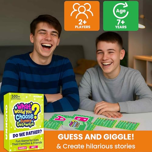 QUOKKA Card Game for Teens, Kids, Adults – 500+ Hilarious Travel & Vacation Scenarios | Funny Getaways What Would You Choose Challenge | Family Nights & Party Game for Friends, Road Trips & Sleepovers - color: 5. Funny Getaways