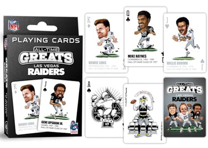 MasterPieces Family Games - NFL Las Vegas Raiders All-Time Greats Playing Cards - Officially Licensed Playing Card Deck for Adults, Kids, and Family - style: Las Vegas Raiders
