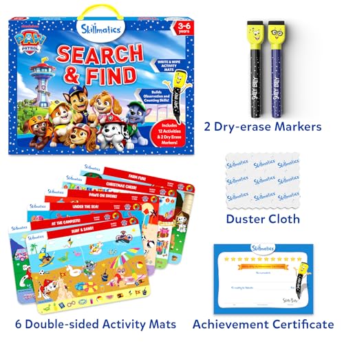 Skillmatics Search and Find PAW Patrol Educational Game - Reusable Preschool Learning Activities, Perfect for Toddlers & Kids Who Love Toys, Art & Crafts, Gifts for Boys & Girls Ages 3, 4, 5, 6 - style: 3. Search & Find PAW Patrol