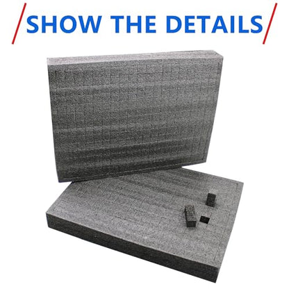 Foam Inserts for Cases 16 x 12 x 2 Inch Pick and Pluck Foam Insert | Fits for Board Game Pad Game Box Cases Storage Drawer Pad
