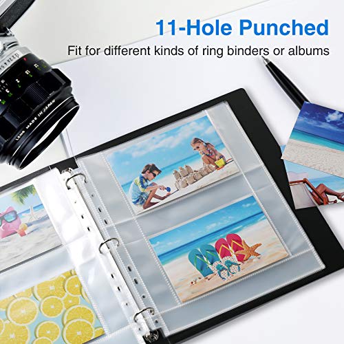 Sooez 30 Pack 4x6 Photo Sleeves for 3 Ring Binder, Hold 120 Pictures | Heavy Duty Plastic Binder Sleeves, Photo Album Refill Pages, Acid Free Archival Page Protector, Binder Inserts for Postcard - size: 4x6" 2-Pocket
