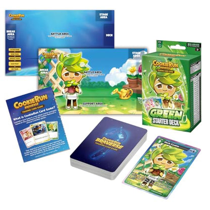 CookieRun Trading Card Game: Starter Deck Green | 2 Player Competitive TCG | 20 Minutes | Includes 60 Cards - style: Green