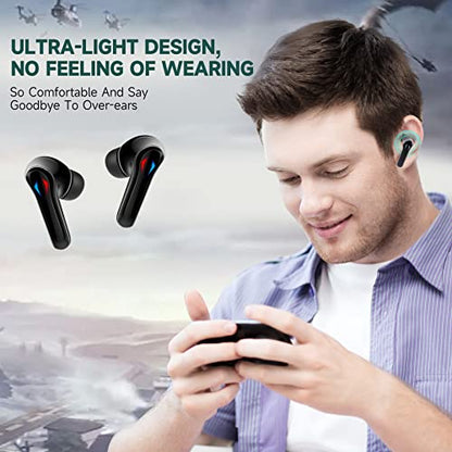 Gaming Earbuds, AlienBuds【2023 Launched】, Wireless Gaming Earbuds for PC, PS4, PS5 and Switch with USB Dongle, Multi-Point Connection with 30ms Low Latency (Two Bundle)