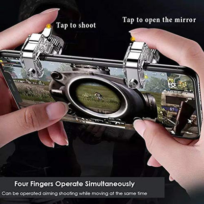 Newseego for Mobile Game Controllers, Phone Triggers for Mobile Phone, Sensitive Controller Joysticks Aim & Fire Trigger Keys for Rules of Survival (1 Pair Mobile Triggers) - color: Transparent