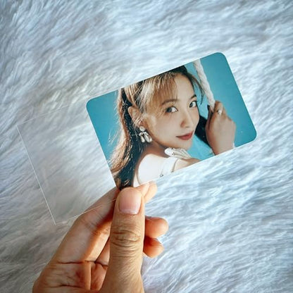 100 Pack Kpop Photocard Sleeves, 59x90mm, Unsealable | 200 microns Thick, Dustproof, Waterproof, Scratch-Ressistant, Snug Fit for 3 inch Polaroid K-pop Ablum Idol MD Card Photo - style: Unsealable