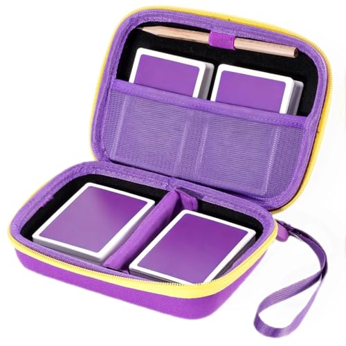 ProCase Hard Playing Card Game Carrying Case, Holds 300+ Cards -Purple | Travel Storage Box, Compatible with UNO, Five Crowns, SKYJO, PlayMonster and More Card Games, Case Only - color: Purple
