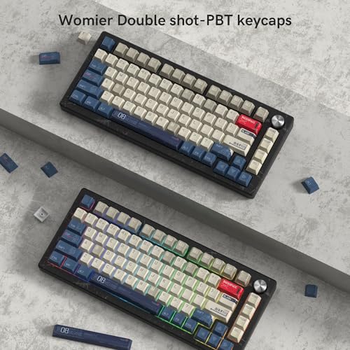 dagaladoo Retro Comic PBT keycaps Set,Cherry Profile Keyboard Keycaps | Beige/Blue key caps,Dye Sublimation,134-keys Custom keycaps for 60% 65% 75% 100% Cherry-MX switch Mechanical Keyboard - color: Gundam keycaps