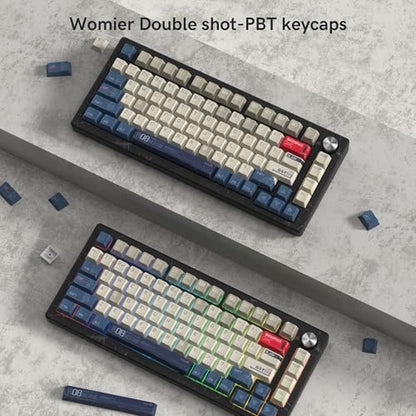 dagaladoo Retro Comic PBT keycaps Set,Cherry Profile Keyboard Keycaps | Beige/Blue key caps,Dye Sublimation,134-keys Custom keycaps for 60% 65% 75% 100% Cherry-MX switch Mechanical Keyboard - color: Gundam keycaps