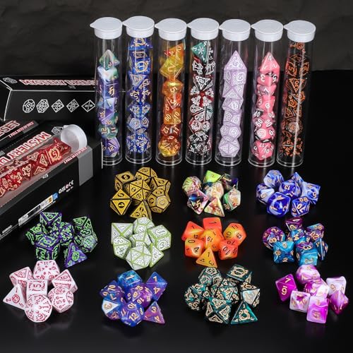 Mystery Dice Box - 7PCS DND Dice Set, Random Dice Patterns, 1Surprise Boxes, Polyhedral Dice with Dice Display Tube, D&D Gifts Box for Dungeons and Dragons, RPG, MTG,Role Playing Table Game - style: 1 box Mystery Dice