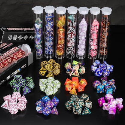 Mystery Dice Box - 7PCS DND Dice Set, Random Dice Patterns, 1Surprise Boxes, Polyhedral Dice with Dice Display Tube, D&D Gifts Box for Dungeons and Dragons, RPG, MTG,Role Playing Table Game - style: 1 box Mystery Dice