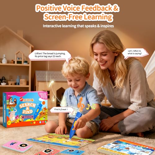 Interactive Search and Find Activity Books for Kids Ages 3-5, Toddler Travel Games Toys for Car Airplane, Road Trip Activities for Kids 4-8, Educational Preschool Learning Toys Gift with a Talking Pen - style: Search and find