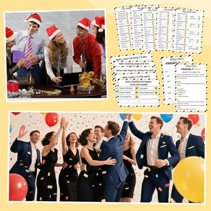 Office Party Friendly Feud Game with 2 Answer Buzzers, Team Building Feud Cards for Family Game Night Fun Trivia Quiz for Work Staff Coworkers Company Groups Holiday Gathering