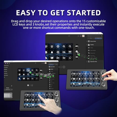 Stream Controller Deck for PC Work,Live Stream and Video Editing | Smooth Magnetic Keys,Customizable Background,Visually Pleasing Macro Keypad,Trigger Actions for OBS/Twitch/YouTube(M3 Black) - color: Black
