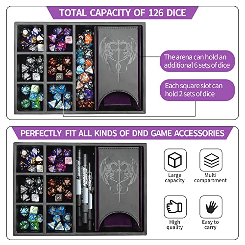 Grajar DND Customizable DM Screen & 3 in 1 Dice Rolling Tray with Lid