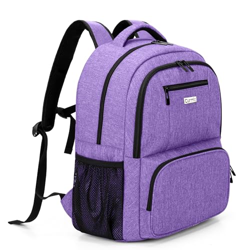 CURMIO CPAP Backpack Compatible with ResMed AirSense 9 10 11, Purple | CPAP Supplies Storage Bag with Chest Belt for Power Supply, Mask, Headgear strap, Tubes, Empty Bag - color: Purple