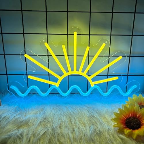 Sunrise Sunset Neon Sign, Sun Wave Led Neon Signs for Wall Decor, Sea Wave Led lights for Man Cave Bedroom, Wedding, Living Room, Party, Bar Decor - color: Sunrise
